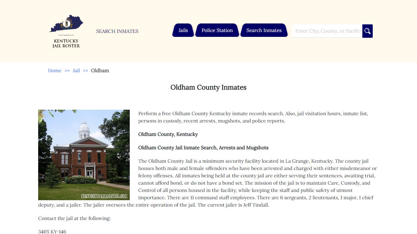Oldham County Inmates | Jail Roster Search